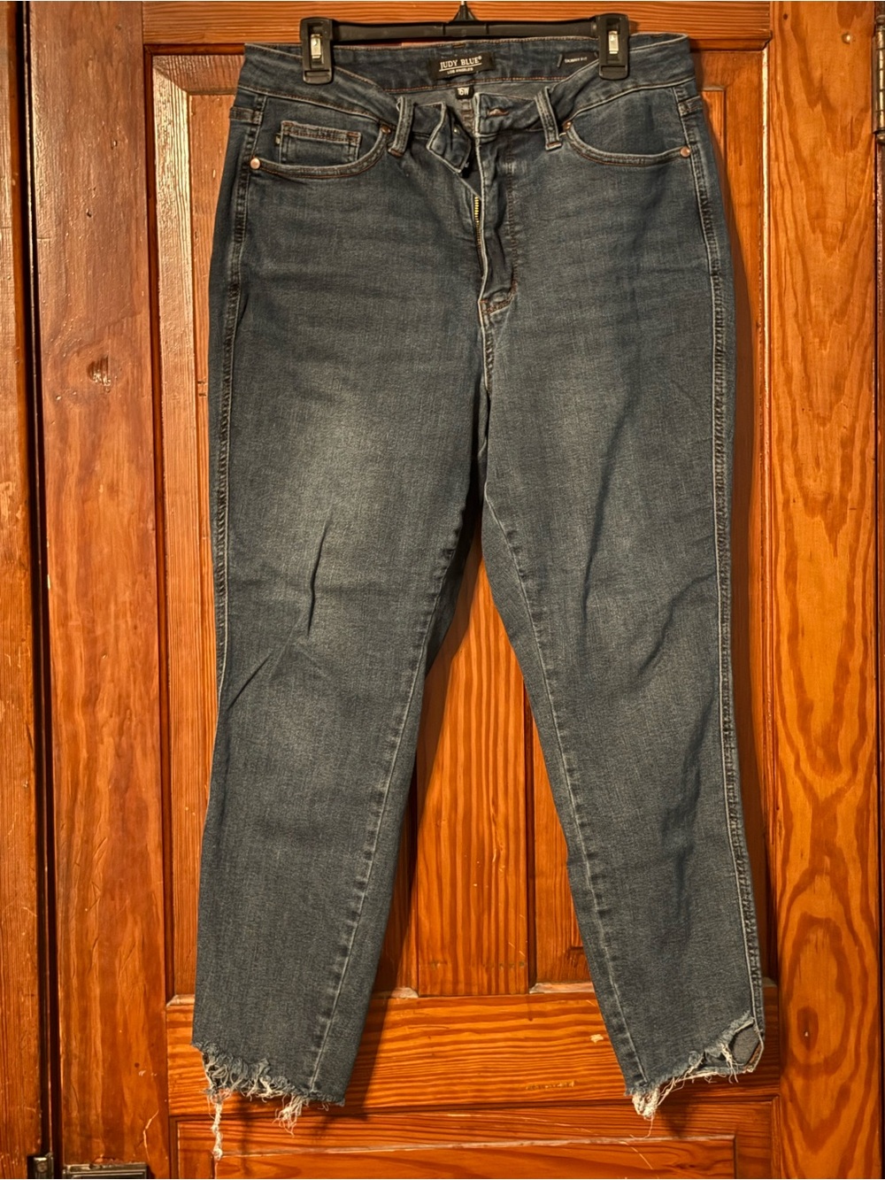 rag & bone Dark Blue Cropped Raw-Hem Jeans